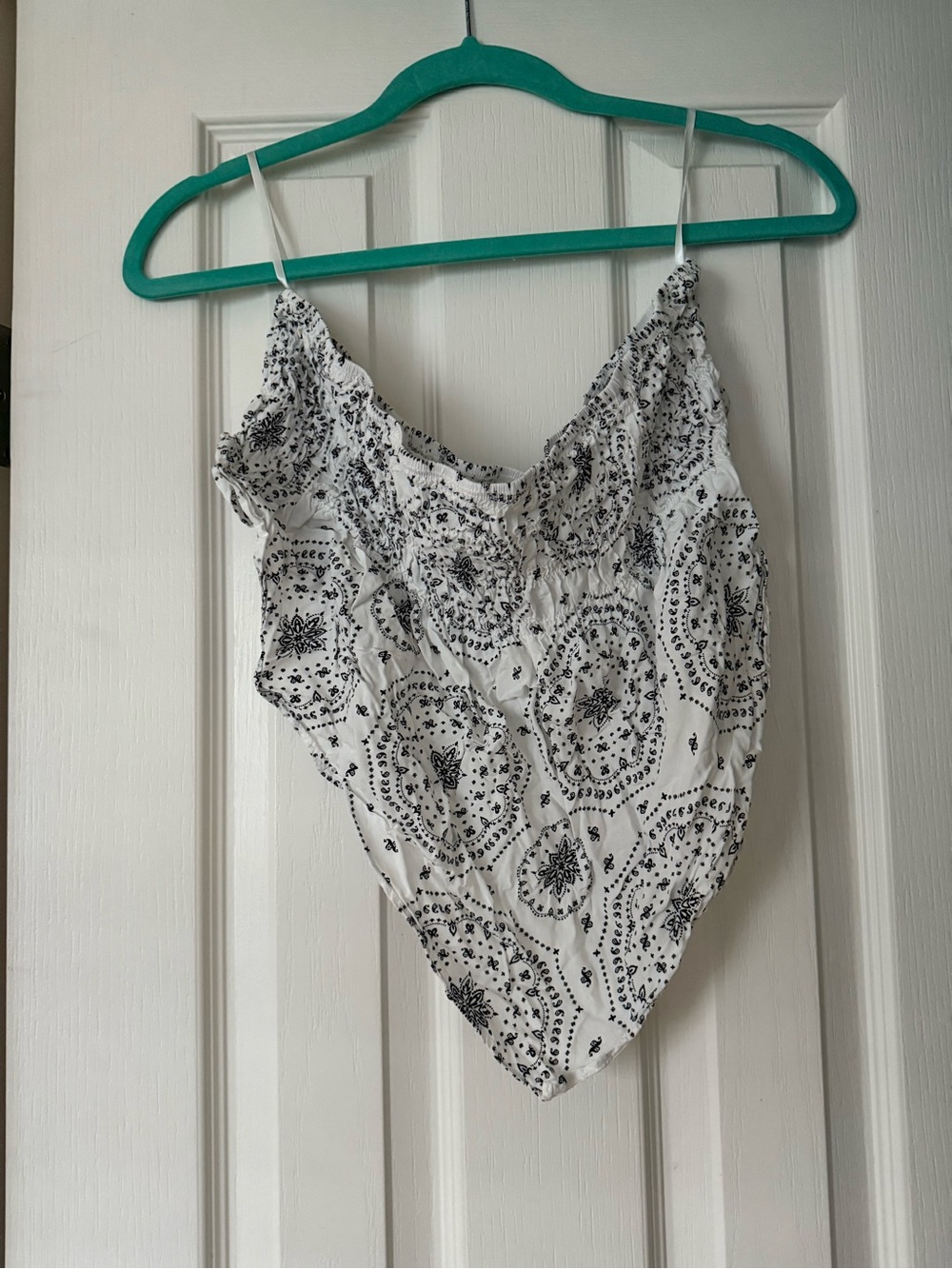 White and Black paisley top